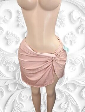 Shade & Shore Blush Twist-Waist Mini Skirt